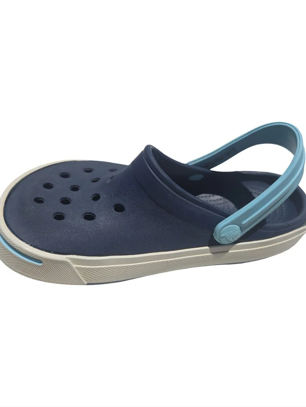 CROCS Kids Navy and Light Blue Classic Clog Water Clogs Slip-on Vacation Pool